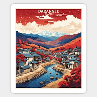 Darangee Village South Korea Starry Night South Korea Travel Tourism Retro Vintage Sticker